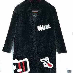 Multi Colored Womens Muton Fur Coat Size S